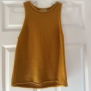 Madewell Womens S Chunky Knit Sweater Tank Top Ribbed Fall Gold Mustard